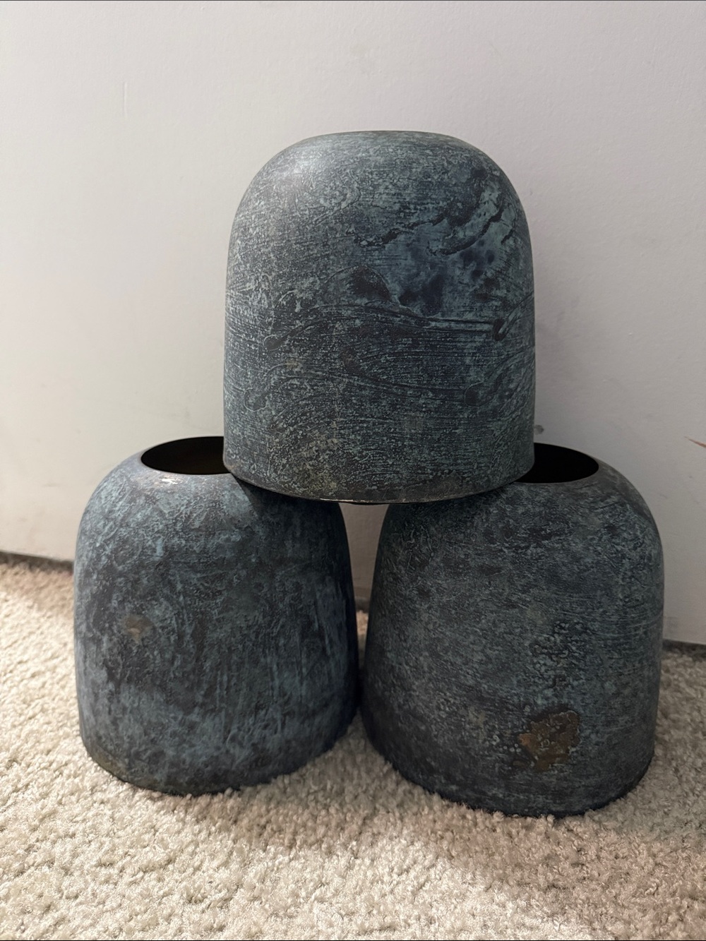 Set of 3 Vase Metálic / Decorative metal vases